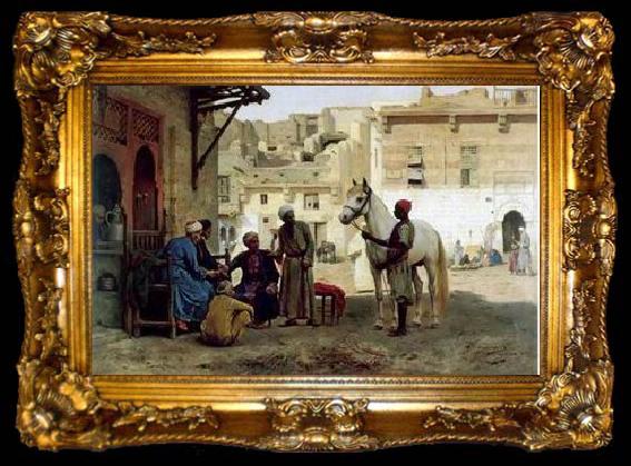 framed  unknow artist Arab or Arabic people and life. Orientalism oil paintings 98, ta009-2